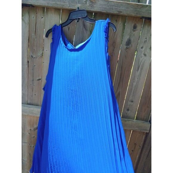 Torrid Sylvia Mollie Skater Mini Dress Chiffon Pleated Royal Blue 5X #15952641 - Picture 5 of 9